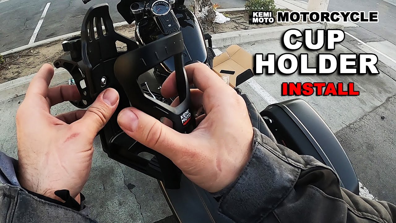 KEMIMOTO CUP HOLDER FOR MOTORCYCLES - INSTALL & REVIEW