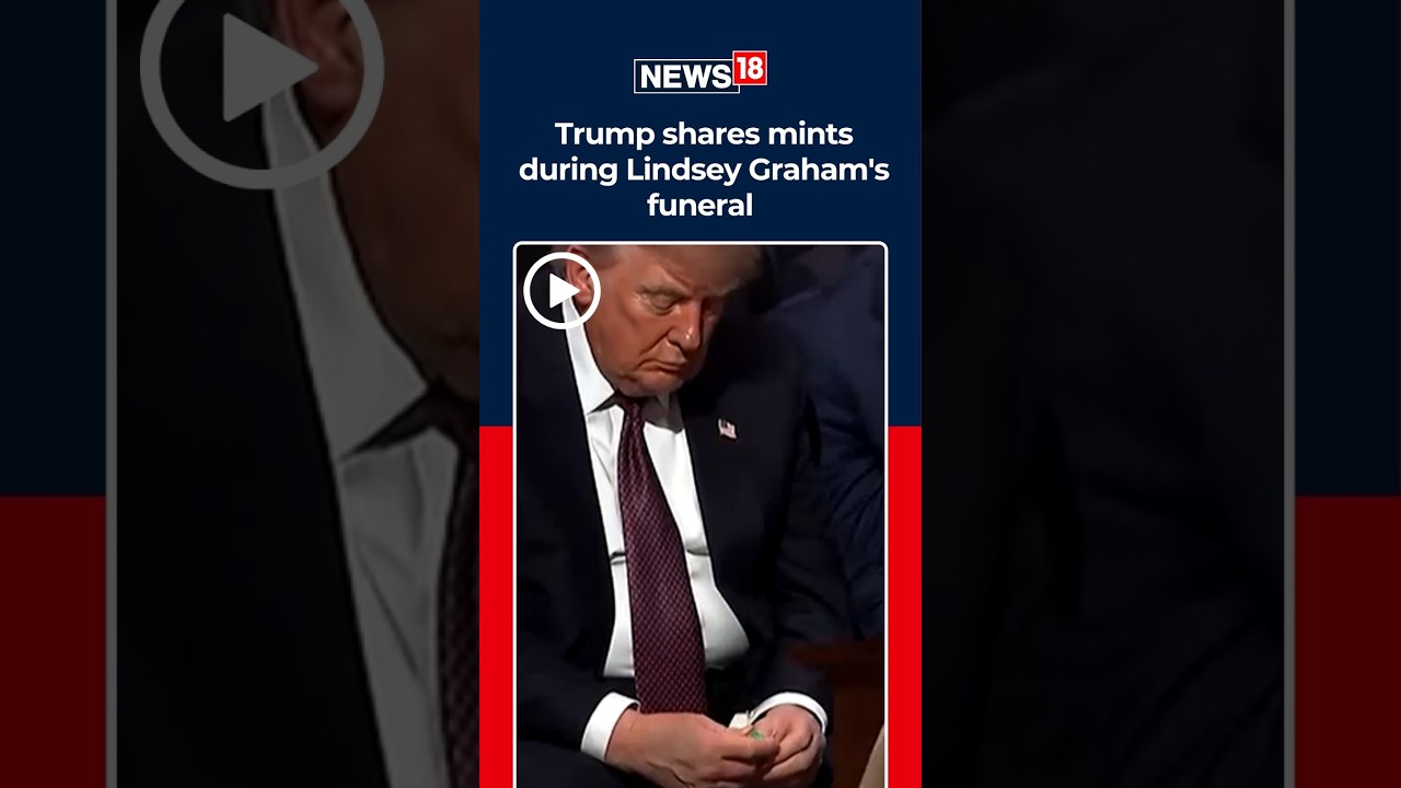 Trump Seen Offering Tic Tacs to JD Vance, Scott Bessent During Lindsey Graham's Funeral | N18S