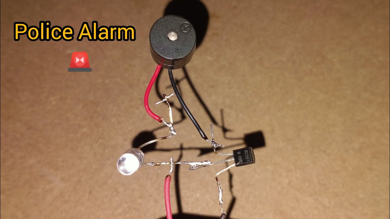 How To Make Police Siren Alarm At Home || Working Model Of Police Alarm || Using BC547 Transistor