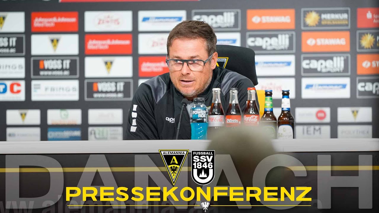 Pressekonferenz nach Alemannia Aachen - SSV Ulm