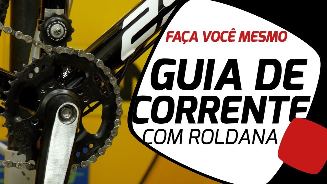 Um guia de corrente com roldana feito em casa. Pedaleria