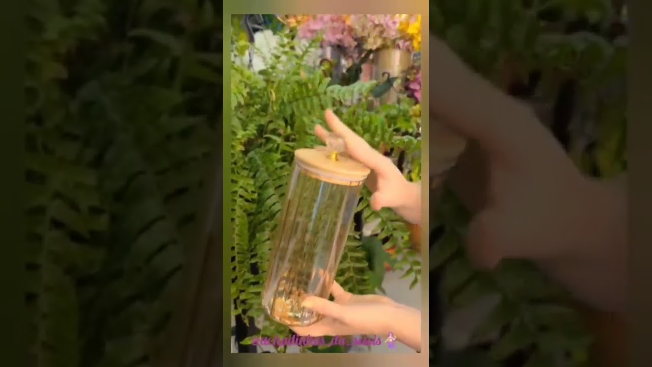 Esse pote de vidro com tampa de bambu é um charme🍃🔥