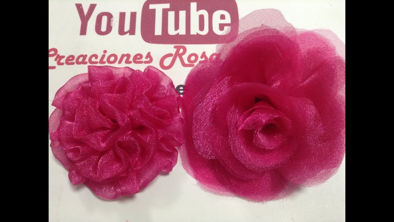 Flores de tela de Organza VIDEO No.671 Creaciones Rosa Isela