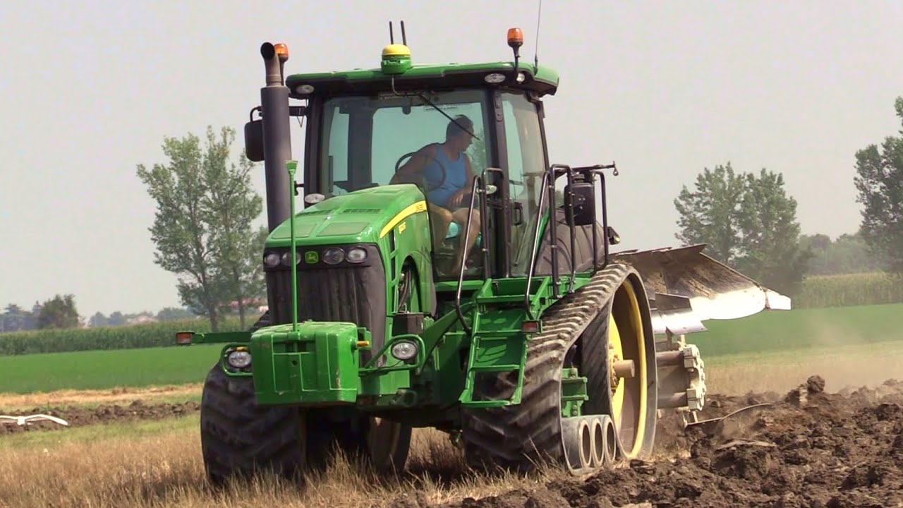 John Deere 8320 RT + ERMO 3 bottom plow - Cab view & engine sound | Aratura trivomere
