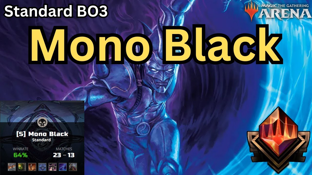 Top 1000 Mythic Ranked w/ Mono Black Midrange Demons in Standard BO3 - MTG Arena