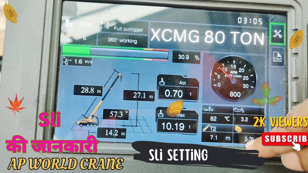SLI Function of XCMG 80 TON! xct80y mobile crane sli system information