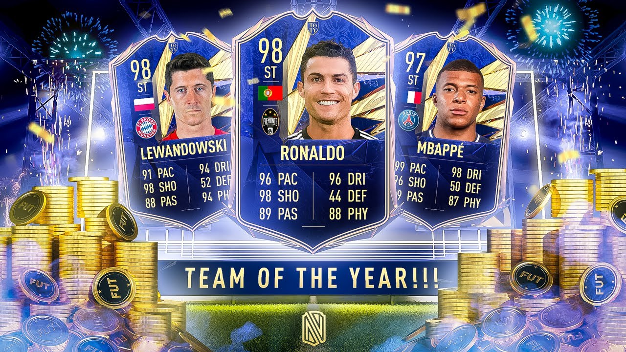 TEAM OF THE YEAR IS HERE! 98 TOTY CR7, 98 TOTY Lewa, 97 TOTY Mbappe - FIFa 21 Ultimate Team