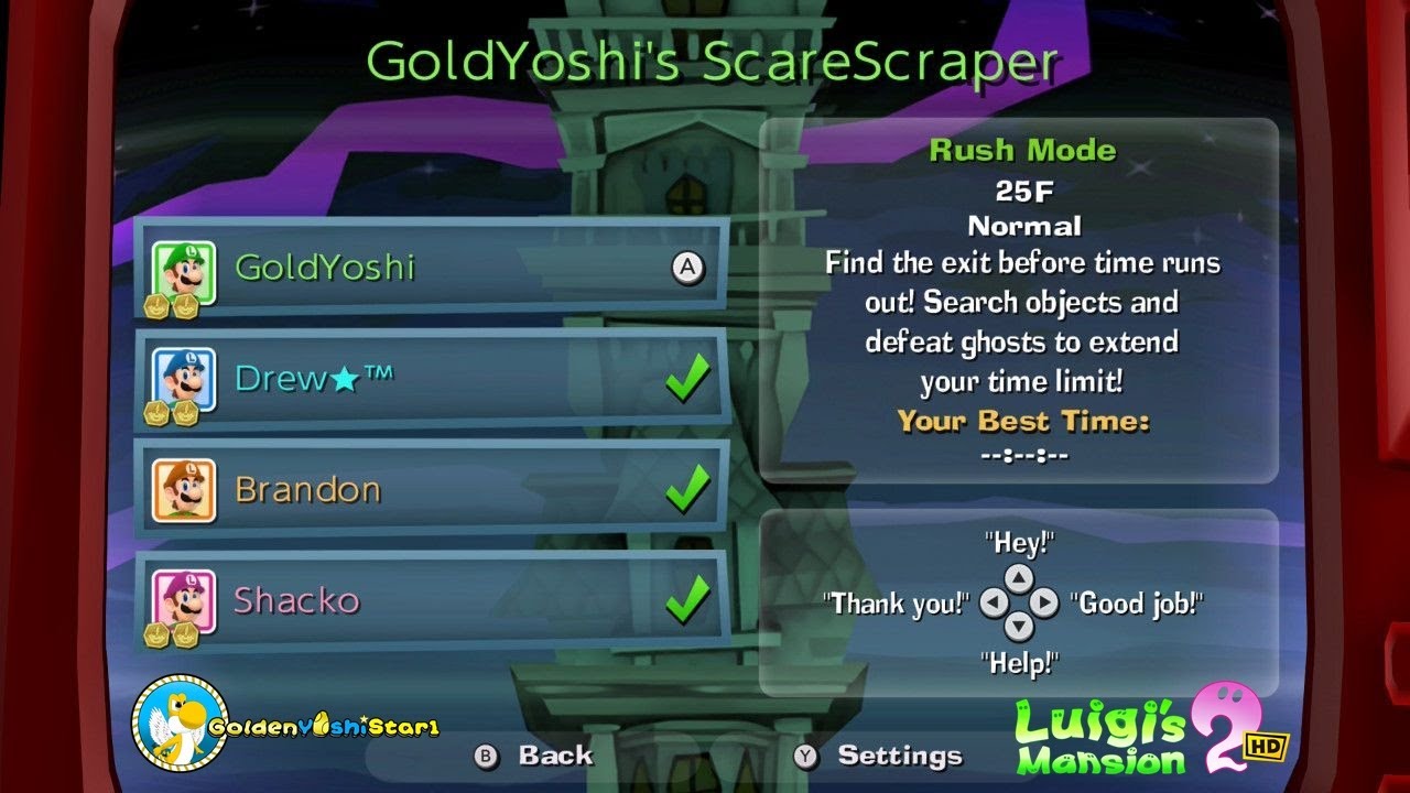 Rush Mode Scarescraper and Random Chaos (Luigi's Mansion 2 HD)