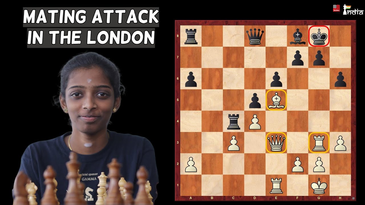 Mating attack in the London System | Vaishali beats Sara Khadem | Asian Nations Cup 2020
