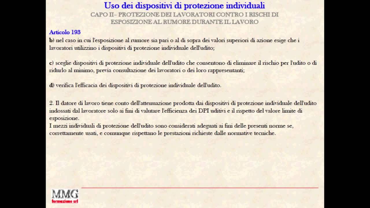 Rischi da esposizione al rumore - parte 2