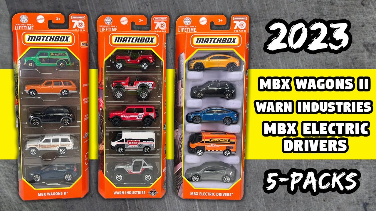 Matchbox 2023 5-packs: MBX Electric Drivers, MBX Wagons II , and Warn Industries - Unboxing & Review