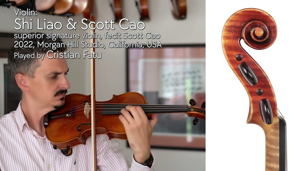 (SOLD) Shi Liao & Scott Cao signature violin, CA, USA 2022 / Cristian Fatu / Metzler Violin Shop