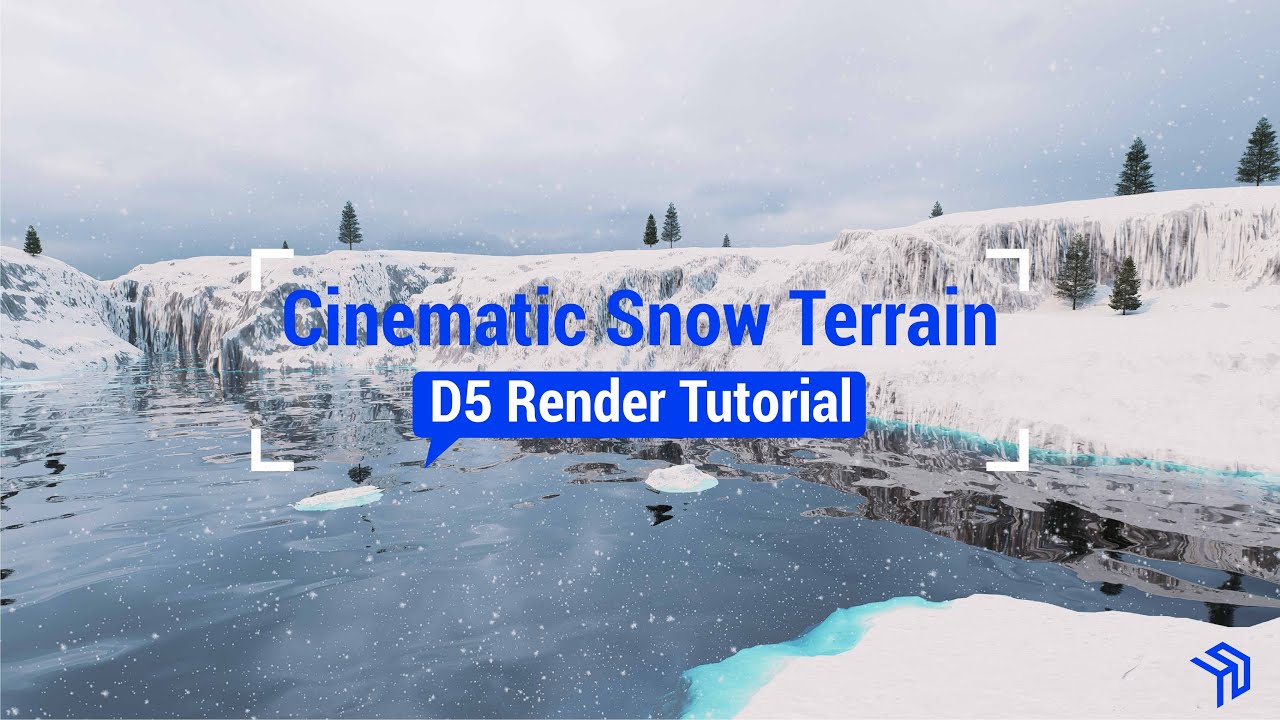 Cinematic snow terrain with Hidden Pond | D5 Render ❄️