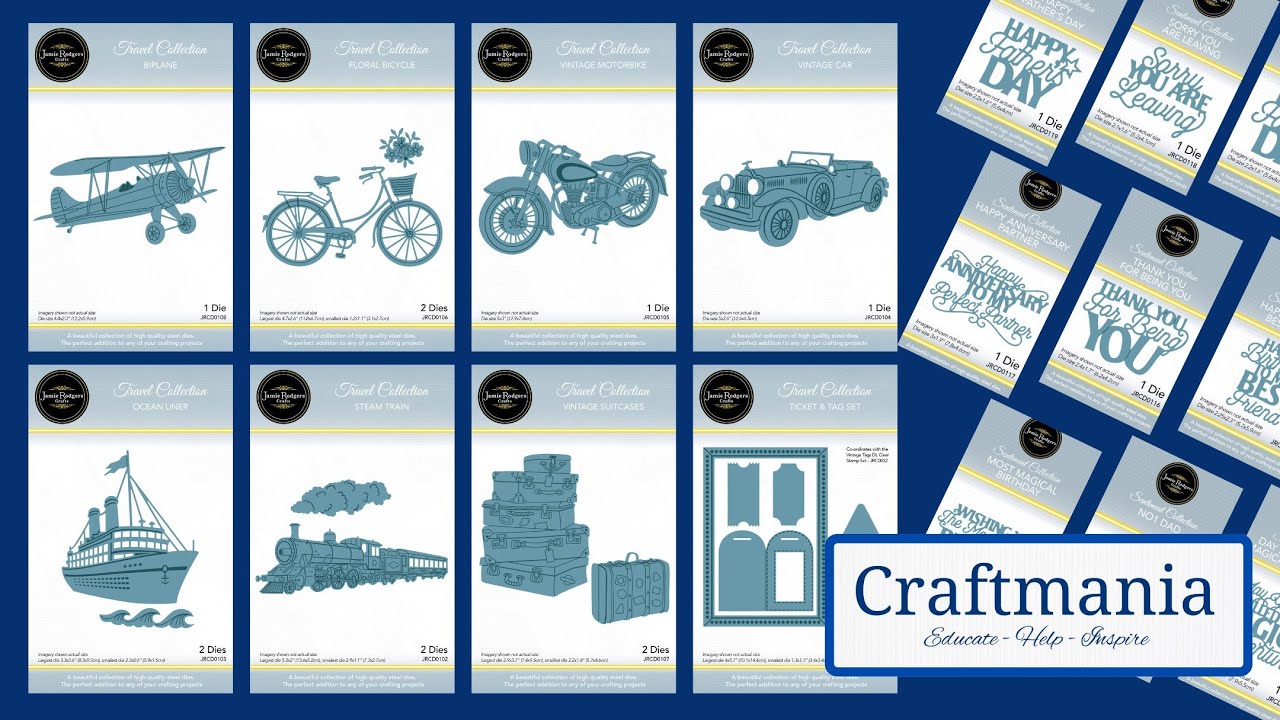 Jamie Rodgers Crafts - Vintage Travel Craft Die Collection - Special Bundle Offer
