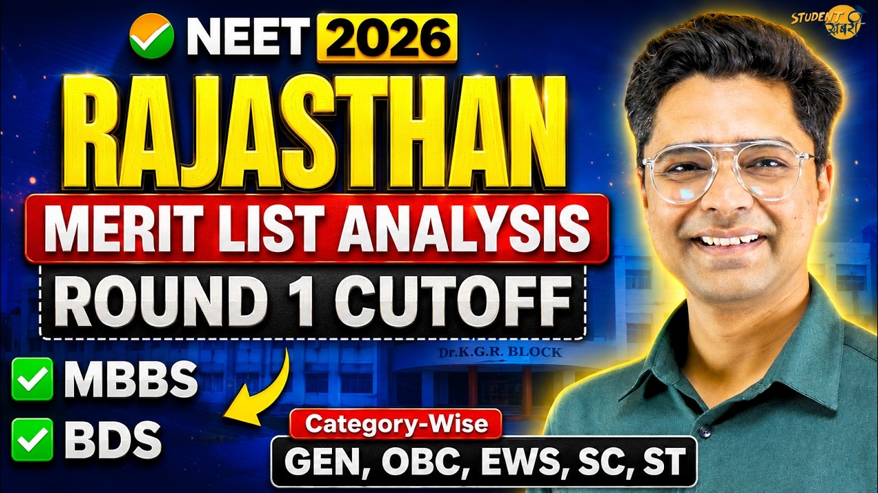 Rajasthan NEET 2026 Urgent Update | Round 1 Merit List Detailed Analysis | Category Wise Cutoff