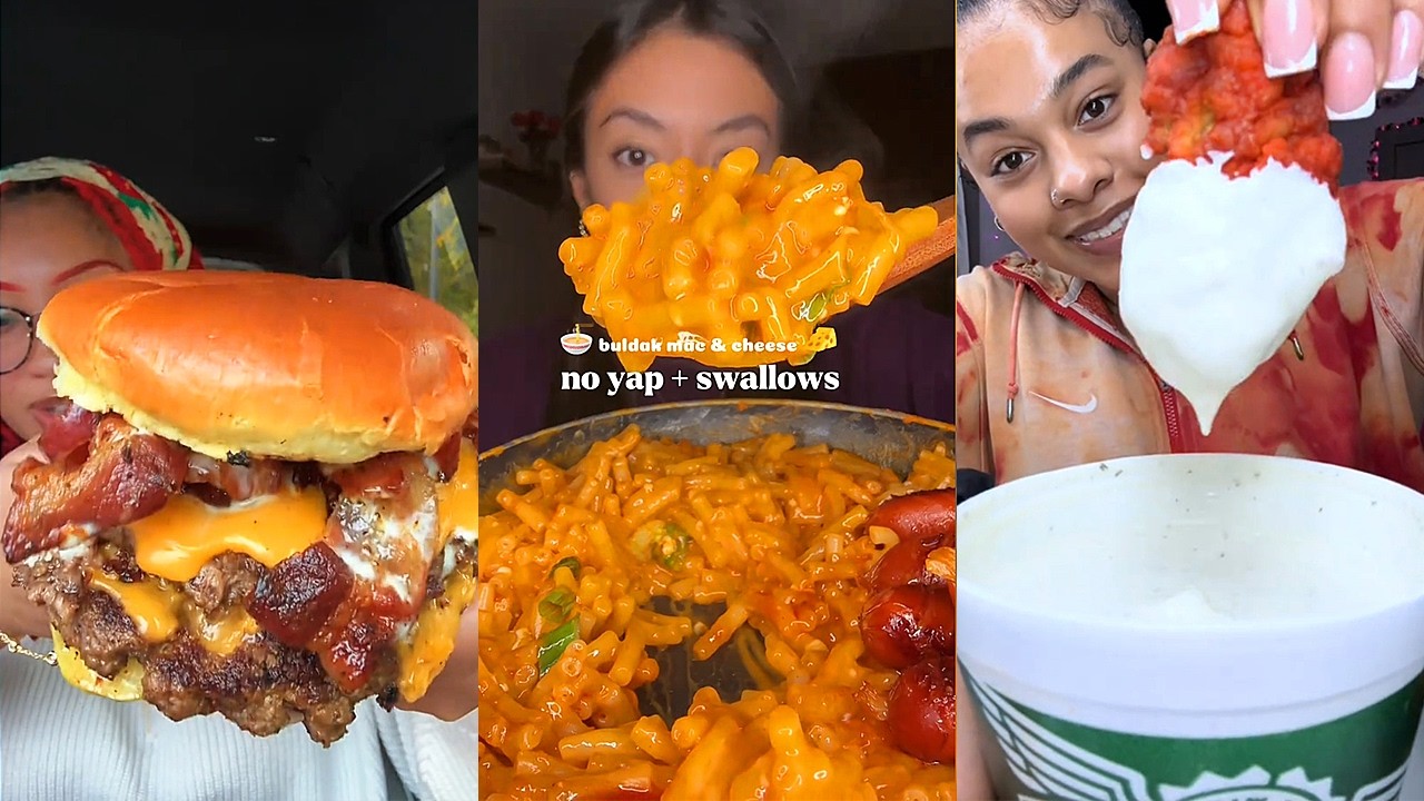 Asmr TikTok EATING NO talking |388| Chili&rsquo;s Grill & Bar Bacon Rancher Burger, Raising Canes and more