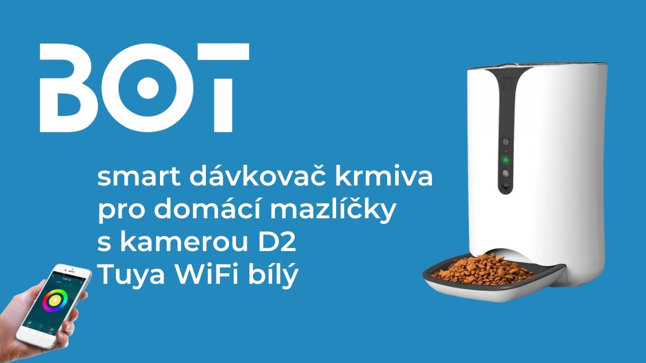 BOT smart dávkovač krmiva pro domácí mazlíčky s kamerou D2 Tuya WiFi bílý