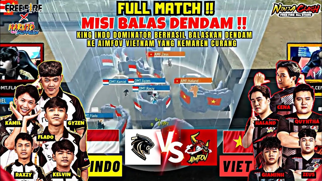 INDONESIA VS VIETNAM‼️LAGA OFFLINE CLASH SQUAD  ELITE NARUTO CUP - FREE FIRE