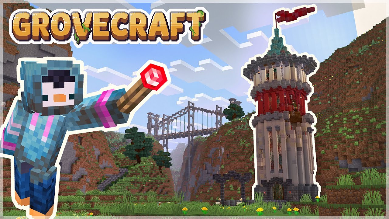 Building an Epic Wizard Tower in Minecraft :: GroveCraft SMP Ep.06