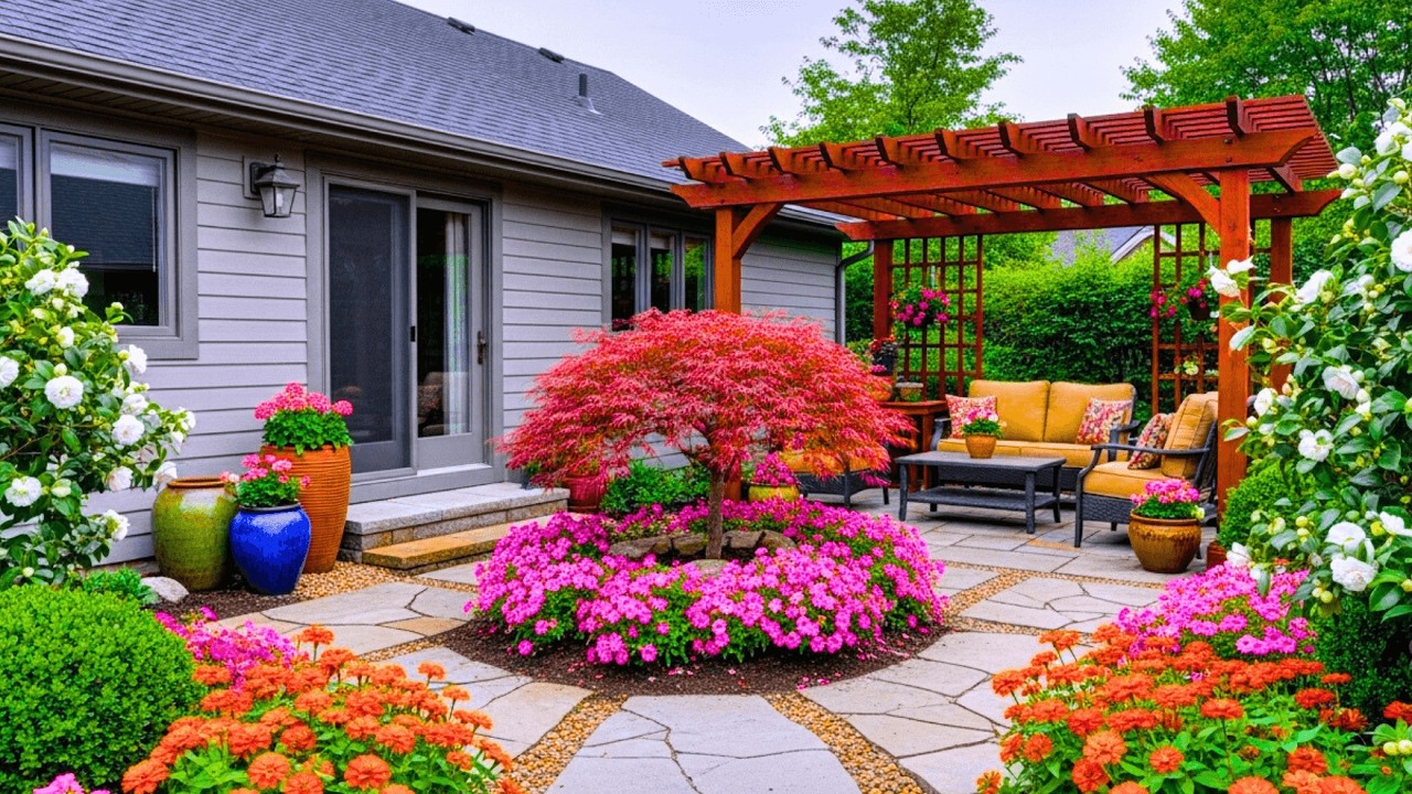 Преображение небольшого сада, патио и ландшафта | Потрясающая трансформация заднего двора своими ...