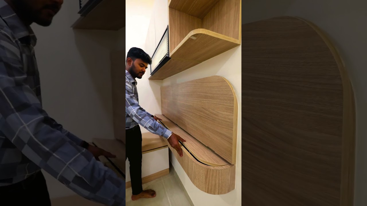 Hidden Desk with Secret Storage! The Smartest Study Table Design You&rsquo;ll See  Interior Design Hacks