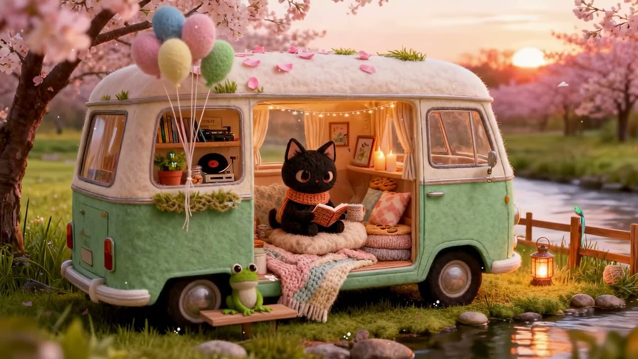 You don't quit — you restart ☕ Jazz Lofi for  Relaxation 🌸 with Loki Cat in a Van Life Cozy Vibe