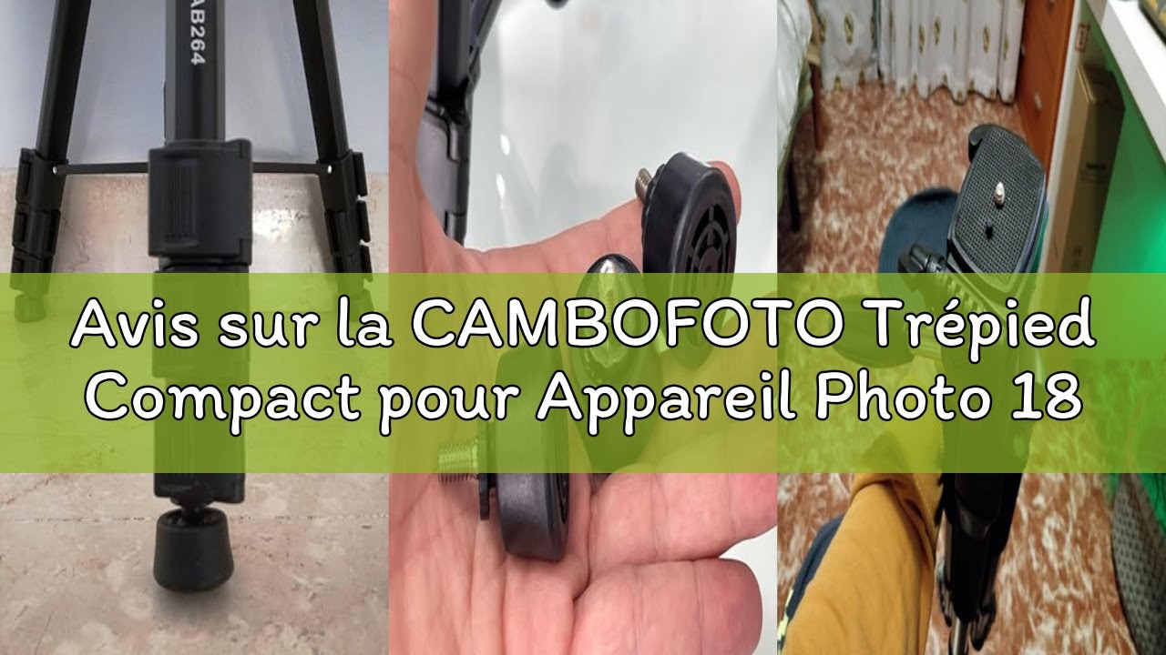 Avis sur la CAMBOFOTO Trépied Compact pour Appareil Photo 188 cm, Tête Panoramique 360° - Léger (1.4