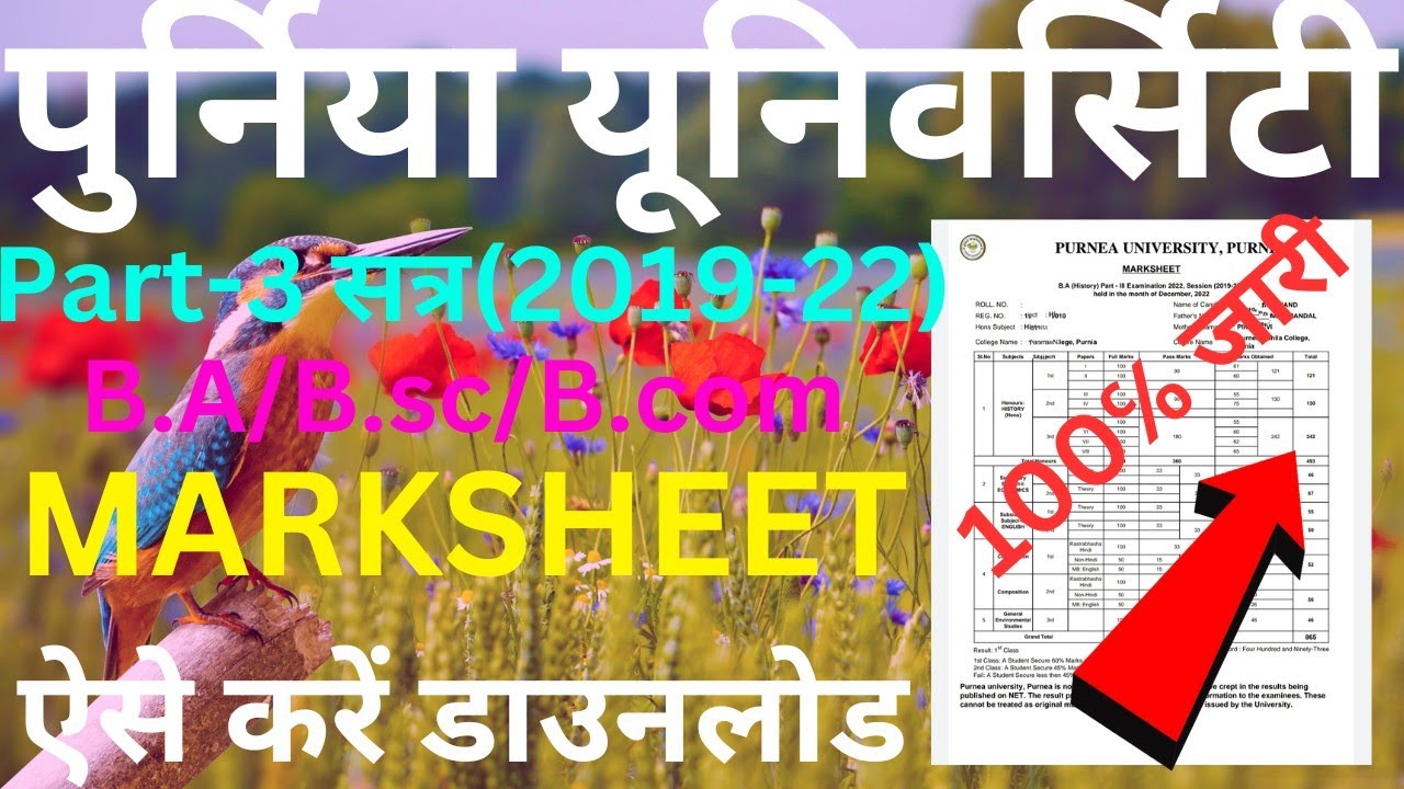 purnea university ba part3 marksheet download|purnea university part3 marksheet download kaise kare