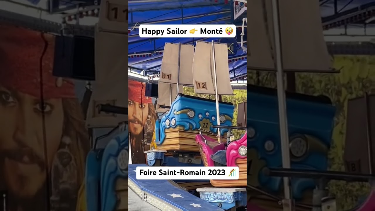 Man&egrave;ge Happy Sailor 👉 Mont&eacute; 🤪 Foire Saint-Romain Rouen 2023 🎢 #foire #manege #feteforaine #rouen