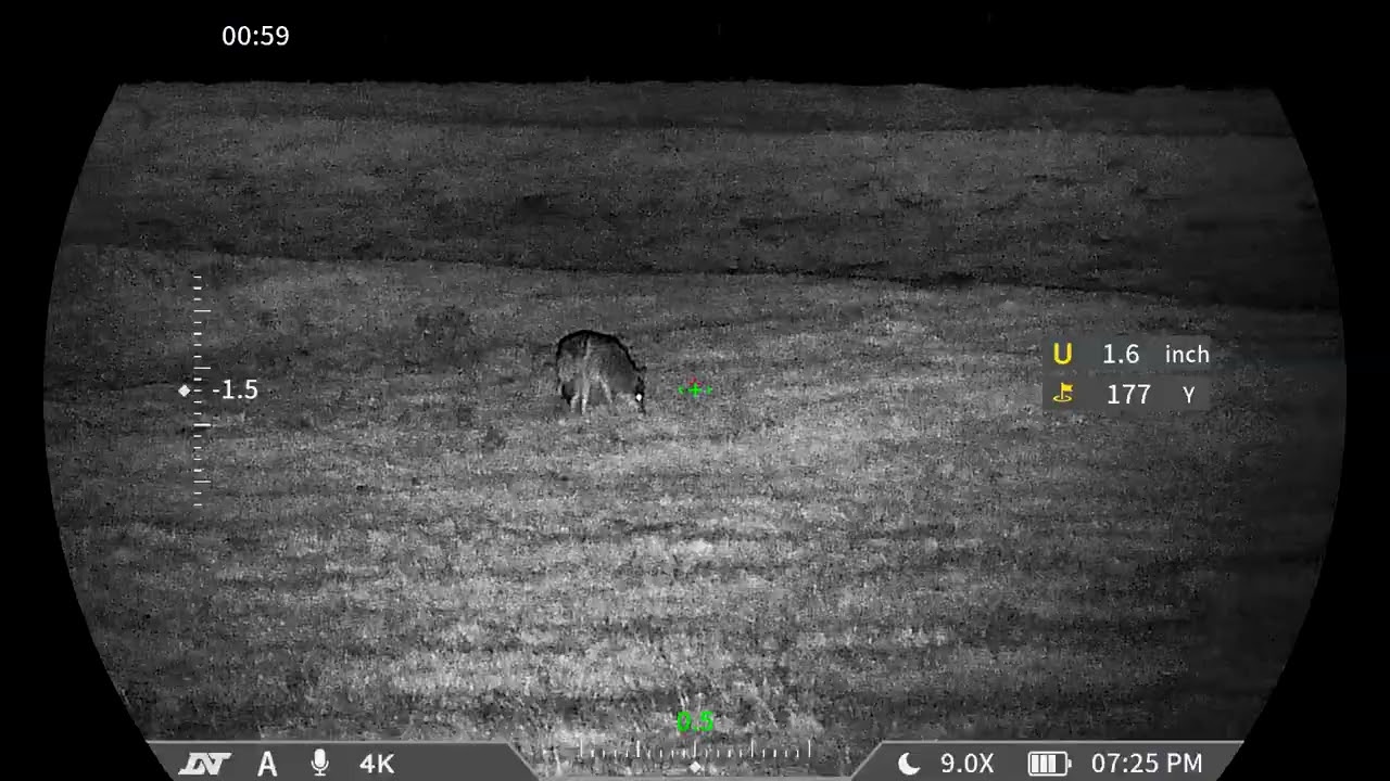 Incredible zoom clarity! #dntoptics #zulus4k #sniperhoglights #coyotehunting 