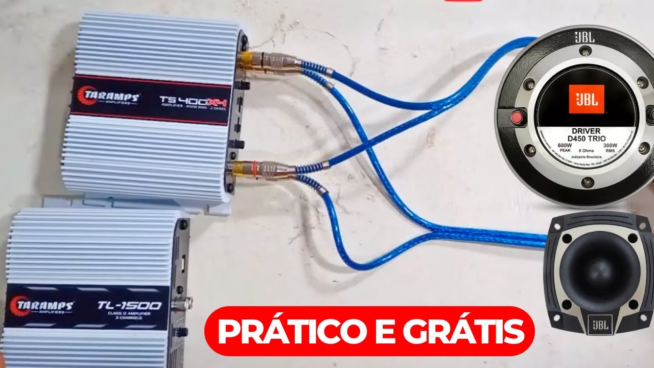 💡Como Instalar o Amplificador 400 RMS 4 Canais Taramps em Seu Carro Passo a Passo Mono e stereo