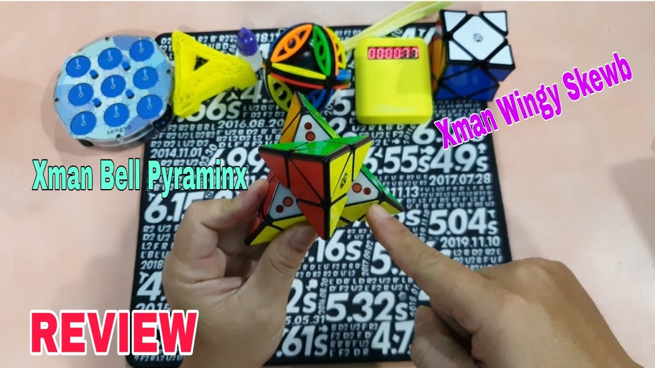 REVIEW Rubik Xman Bell Pyraminx V2M & Xman Wingy Skewb ( Cube Rubik )