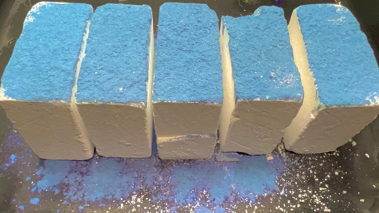 5+ Crunchy plain Gholibn Gym Chalk Crumble with blue holi powder | Sleep Aid | Satisfying ASMR
