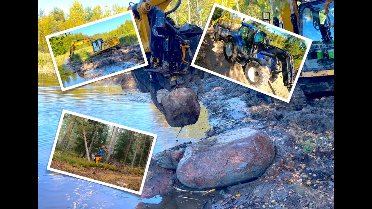 Uusi talo, osa 3. Rannan ruoppaus, maansiirtoa ja puunkaatoa vajavaisessa varustuksessa🫣.