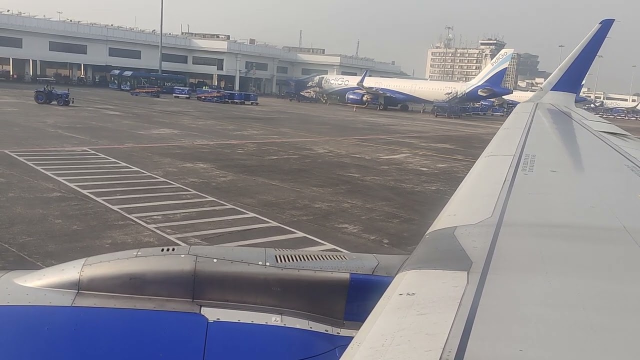 |IndiGo 6E-417| |Pushback for departure towards runway 01L/19R for taxi| |Kolkata-Raipur journey|