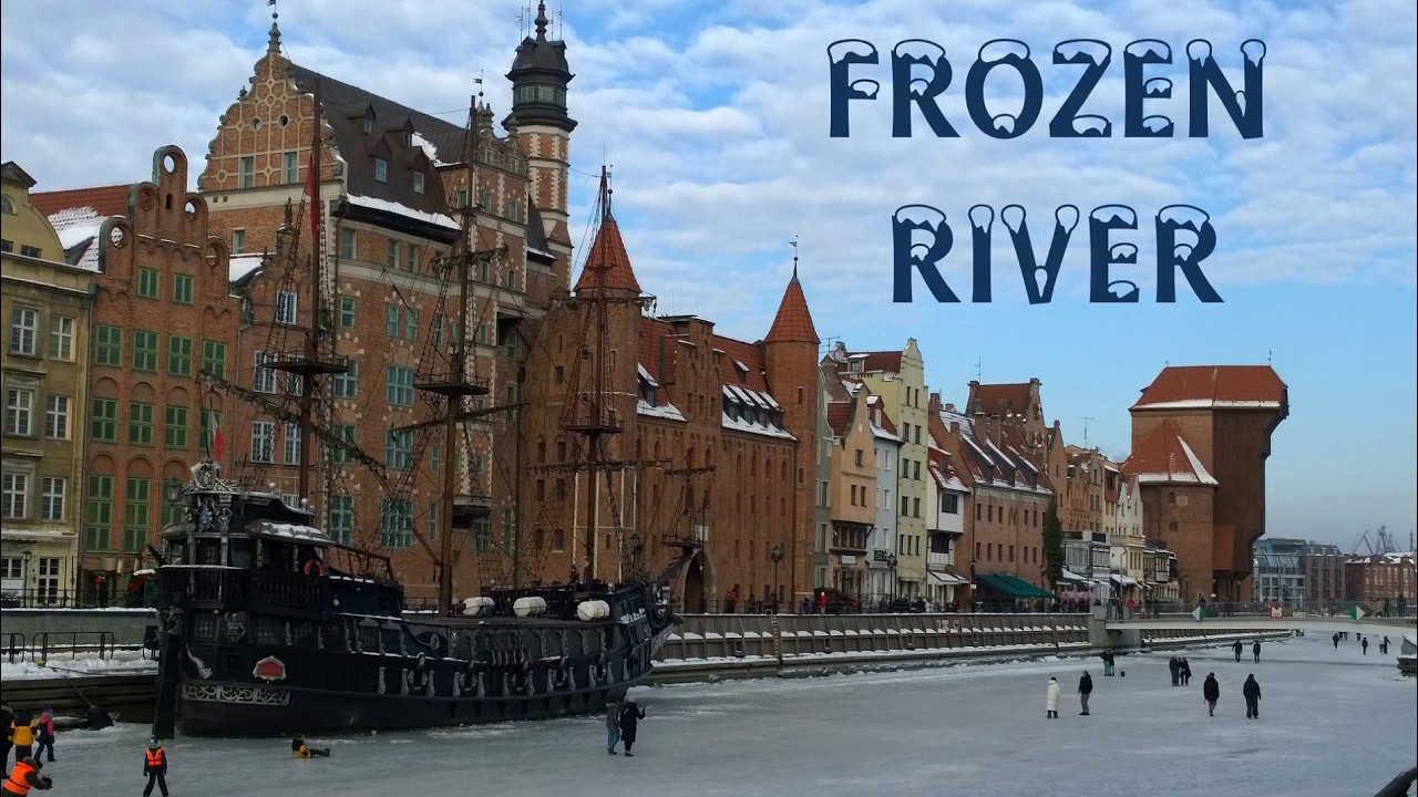 Gdańsk. Motława zamarzła. Tańce na lodzie/ Dancing on the Frozen Motława River