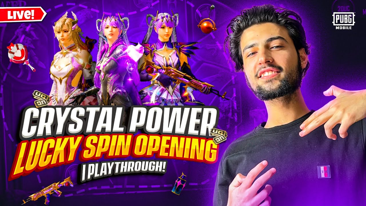 🔴Live Opening NEW CRYSTAL POWER Lucky Spin | 8 Mythics | PUBG Mobile | I PLAYTHROUGH! is LIVE