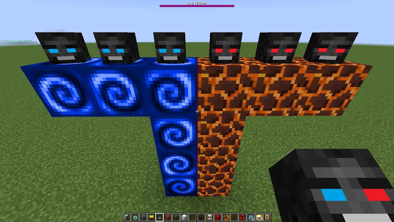 what if you create an Ice Wither vs Magma Wither in MINECRAFT