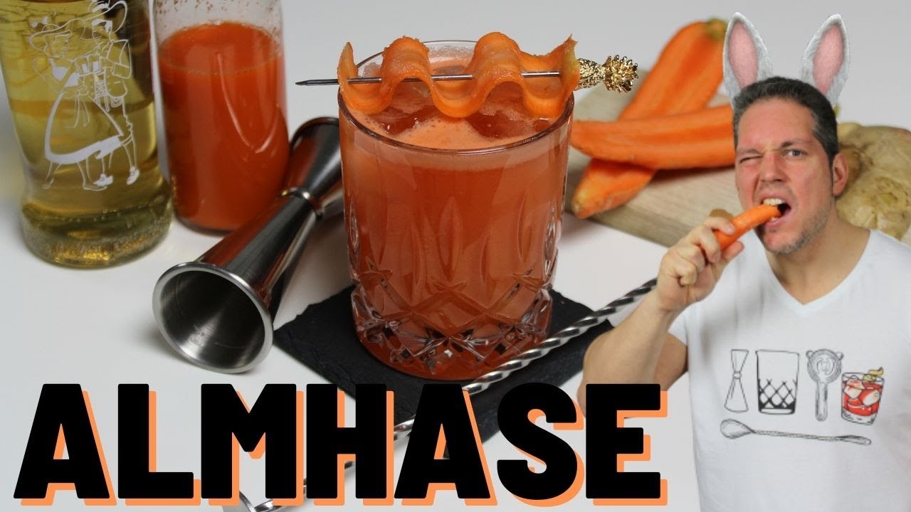 Der Almhase ein Cocktail ohne Alkohol mit Karotte, Almdudler, Zitronensaft und Ingwer-Honigsirup
