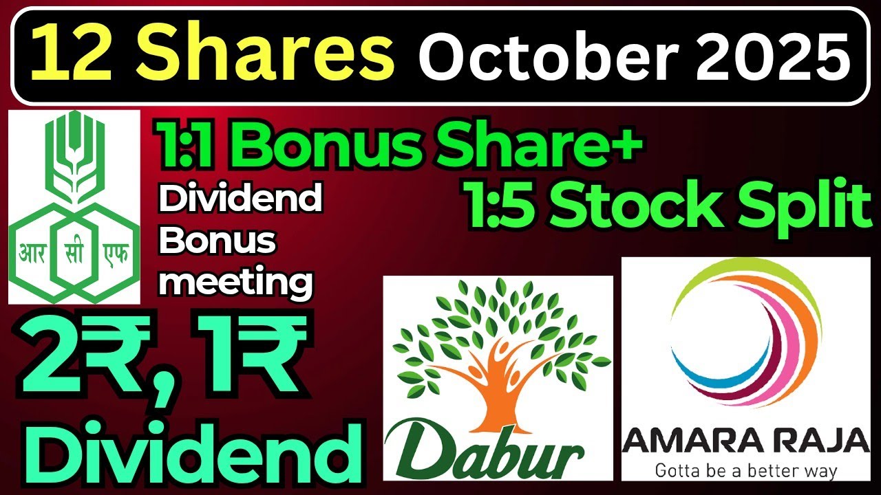 1:1 Bonus + 1:5 Stock split &bull; 1:2 Bonus &bull; 12 stocks Declared Dividend Bonus & Split &bull; October 2025