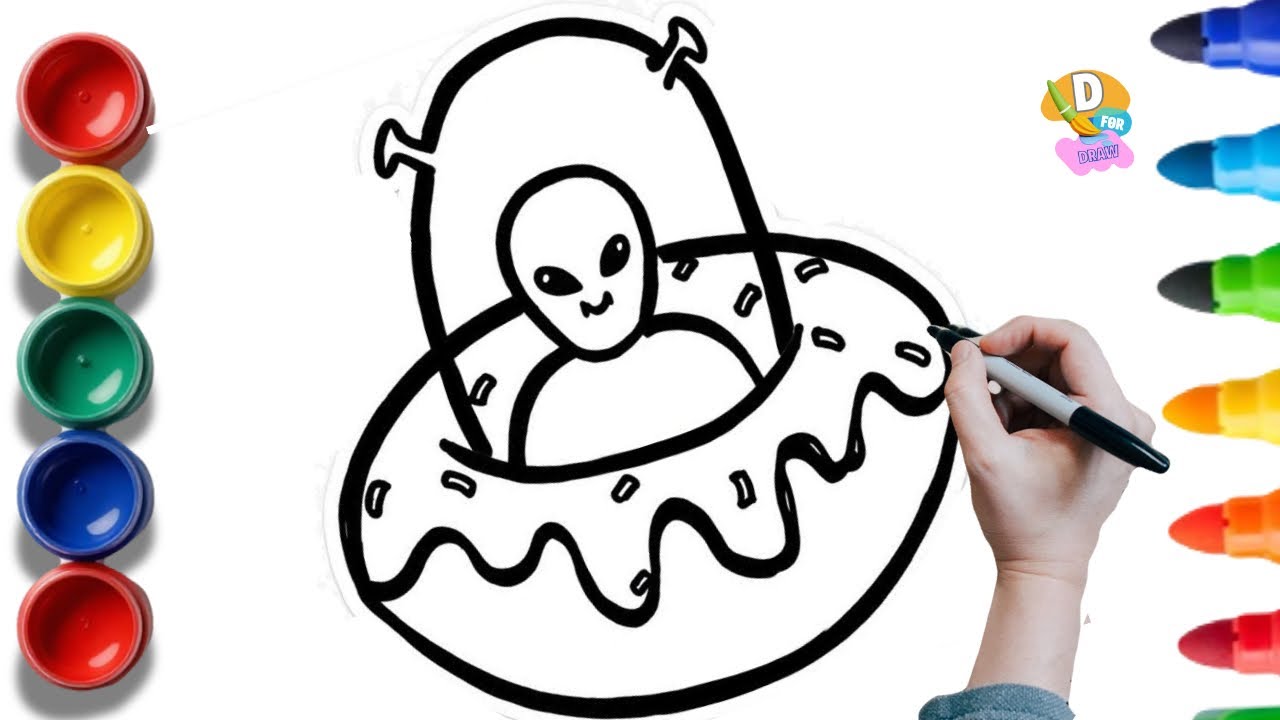 Easy Donut Drawing for kids| Step by Step tutorial 
