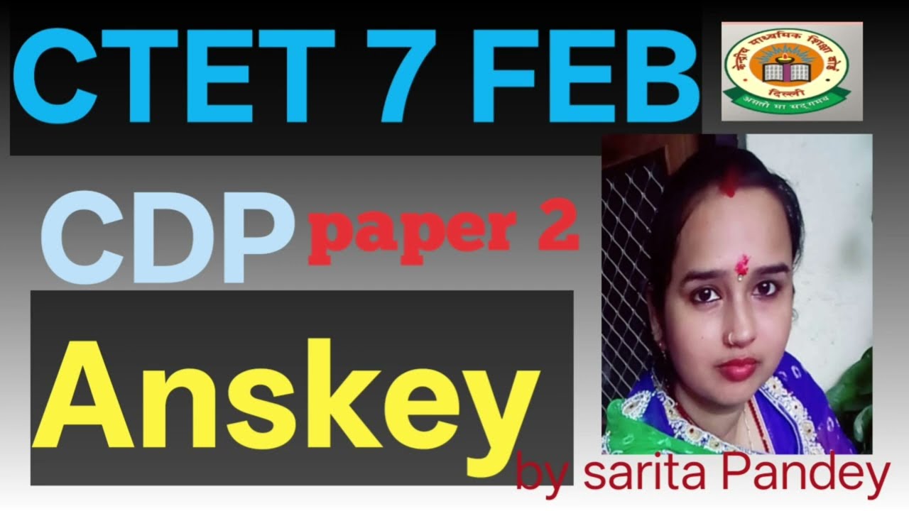 CTET paper 2 CDP anskey 