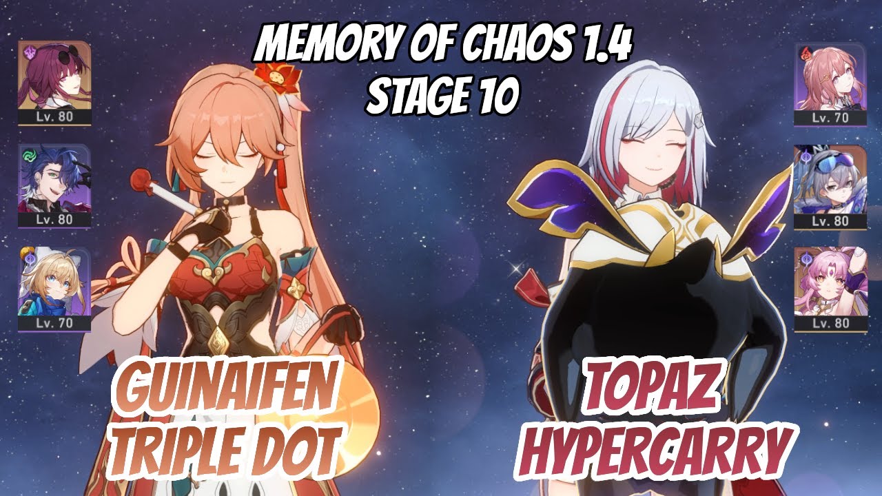 Guinaifen x Kafka DoT & Topaz Hypercarry Memory of Chaos Stage 10 (3 Stars) | Honkai Star Rail
