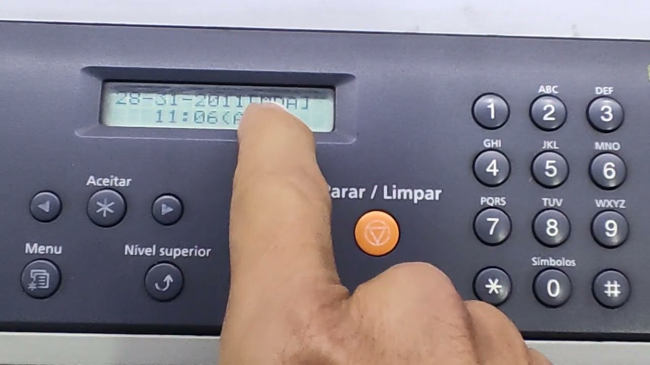Como acertar a data e hora da Impressora Samsung SCX-4521f, SCX- 4600, SCX - 4623 - passo a passo.