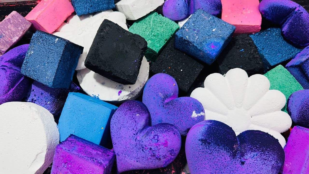 Variety Texture CC Dyed Chalk ASMR Crush | Oddly Satisfying ASMR