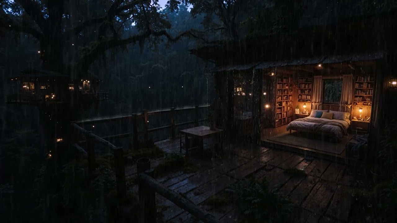 Quiet Forest Rain After Dark 🌙 8 Hours of Natural Sound Therapy for Sleep