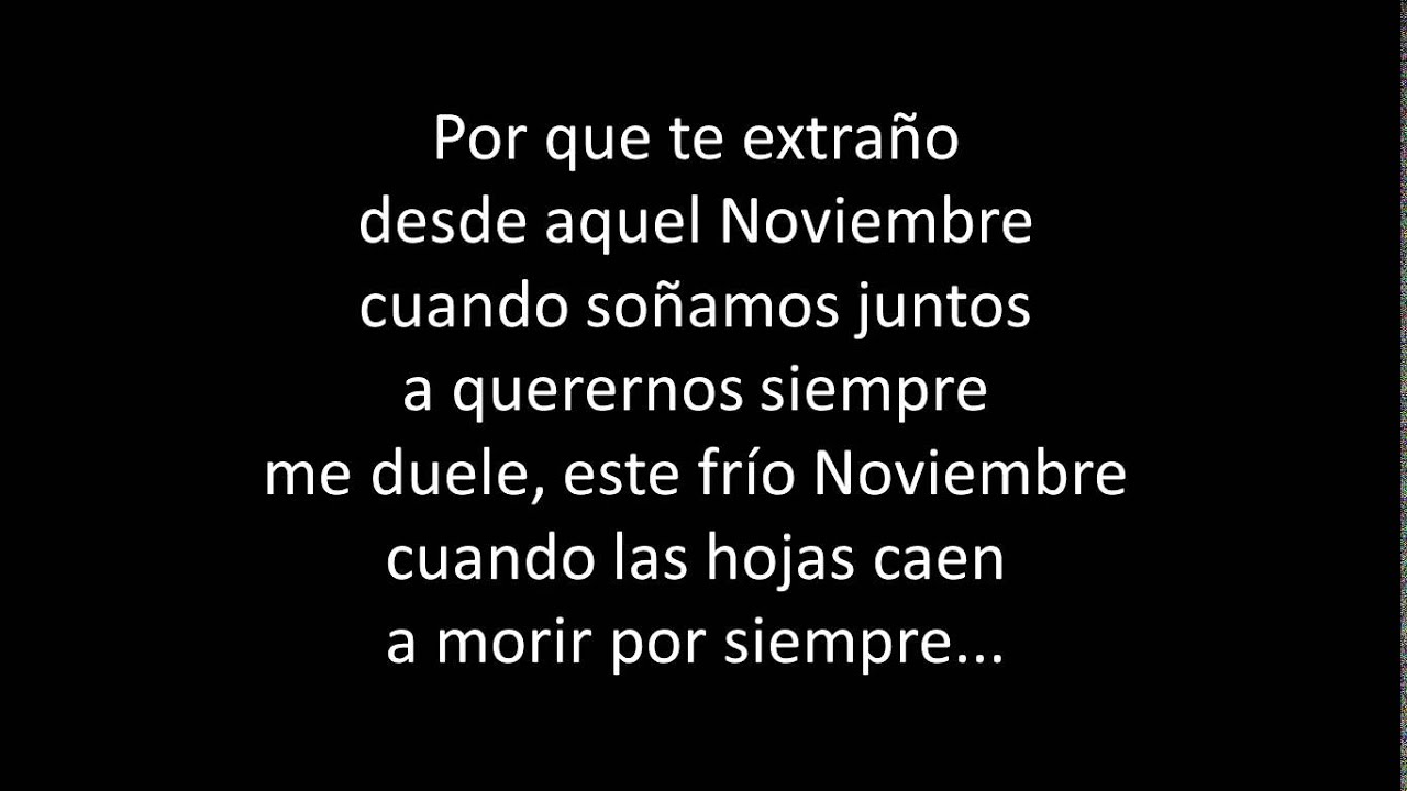 Noviembre Sin Ti letra