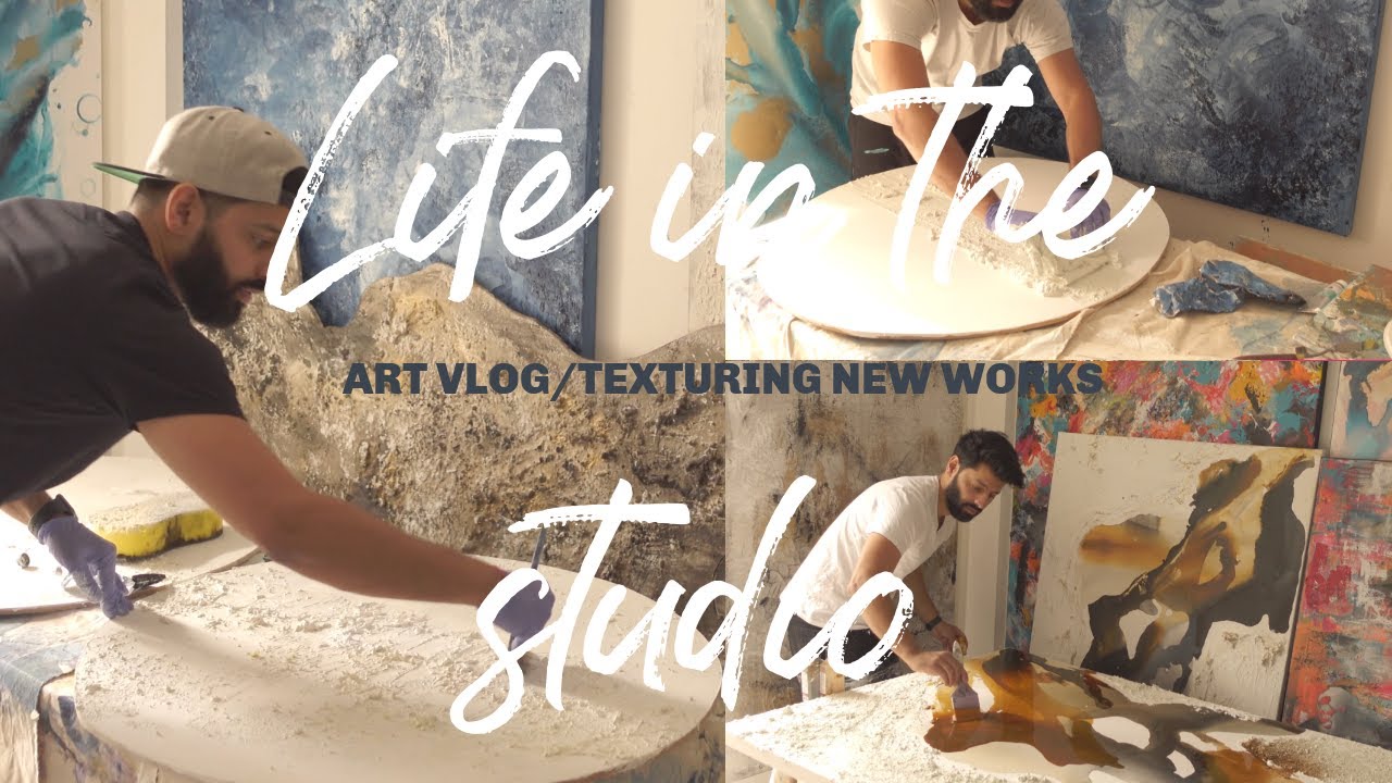 Art Vlog #5 -  How I Created a Unique Circular Textured Painting & Studio life!