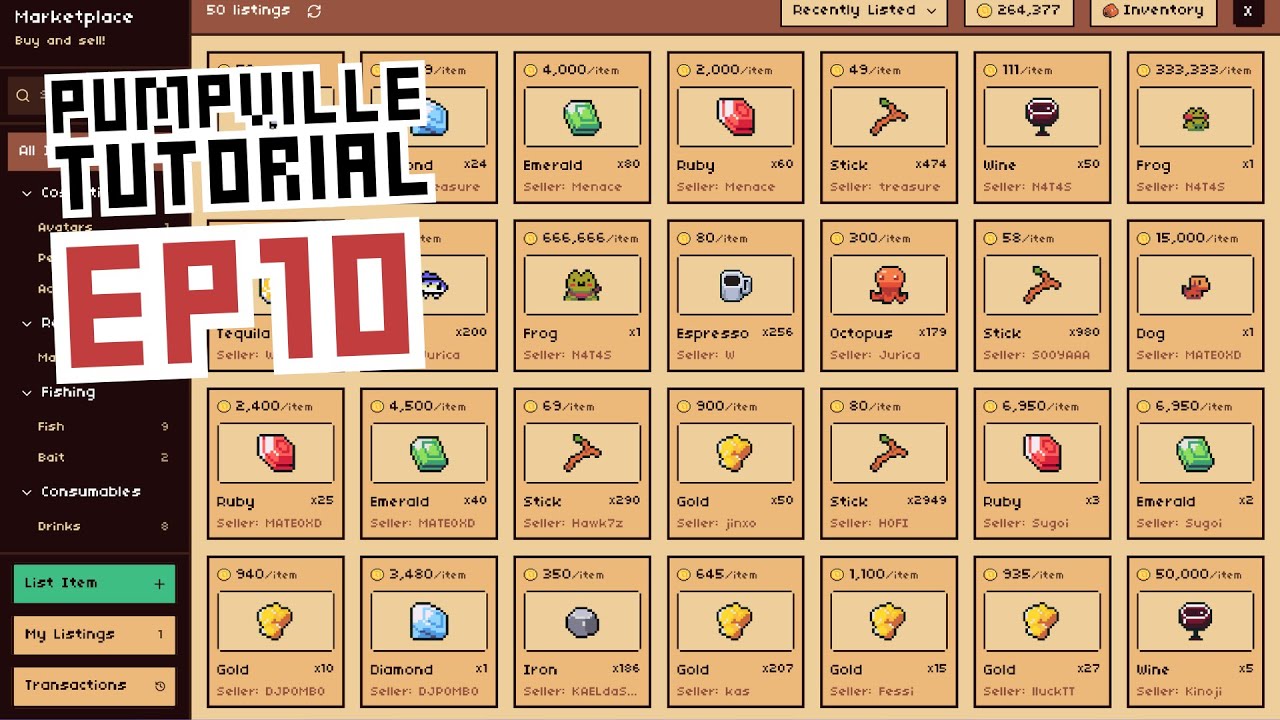 How to Use the Marketplace (Buy & Sell Items) | Pumpville Tutorial EP10