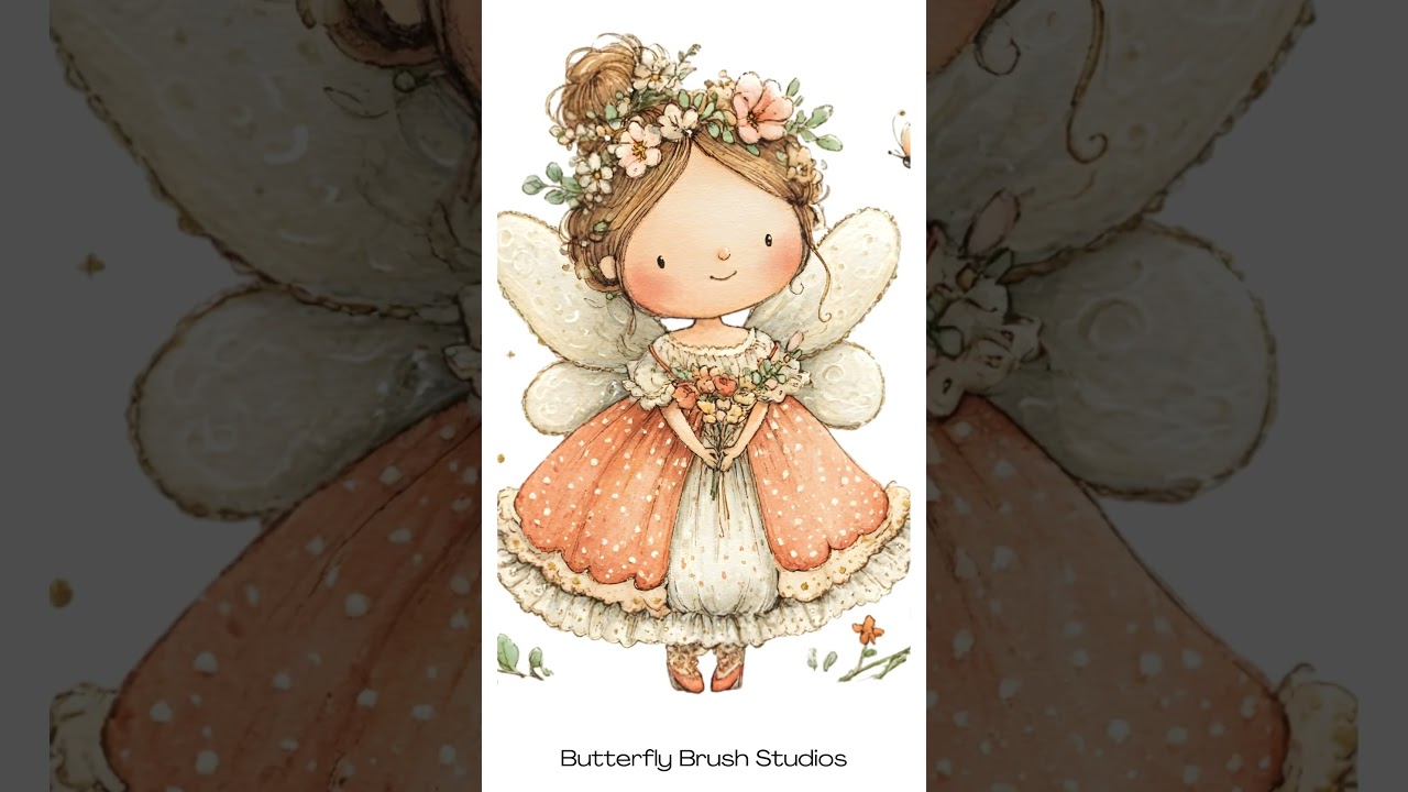 Mini Peach Fairy Printable Fussy Cuts 